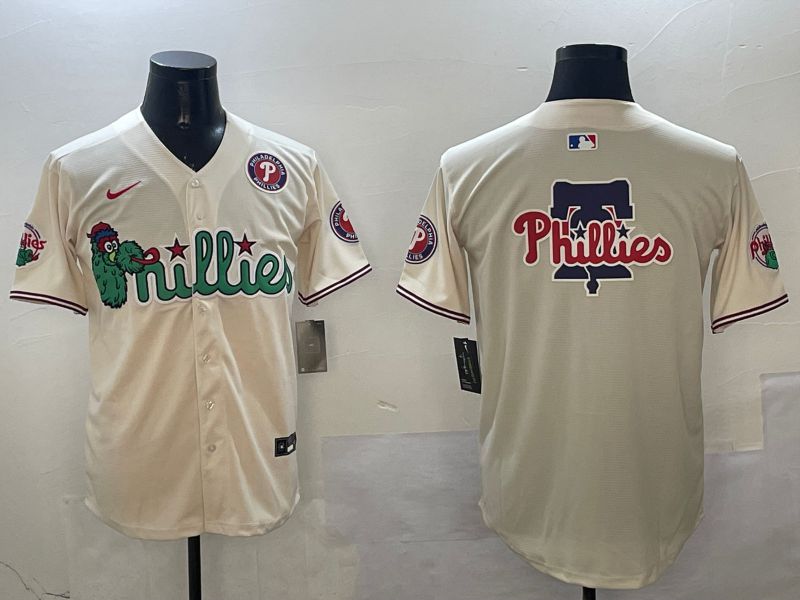 Men Philadelphia Phillies Blank Cream Three generations Joint Name Game 2025 Nike MLB Jersey style 5